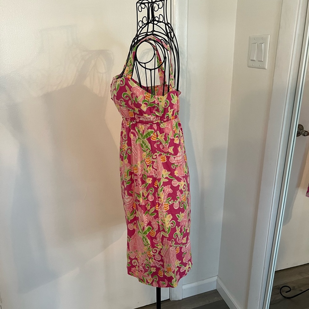 EUC Lilly Pulitzer White Label Strapless Giraffe Pattern Dress - Picture 2 of 6
